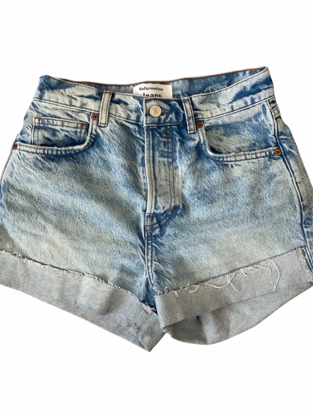 EUC Reformation Charlene High Rise Light Blue High-Rise Denim Shorts SIZE 25